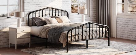 SHA CERLIN Queen Size Metal Platform Bed Frame Review