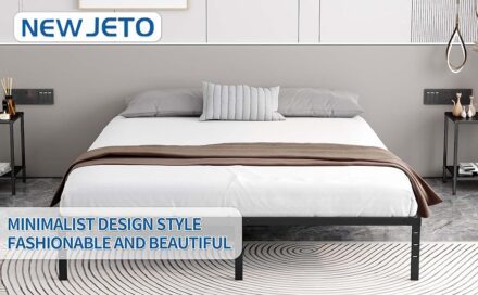 NEW JETO Queen Size Metal Platform Bed Frame Review
