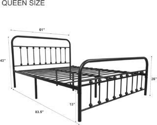NACHTIMOOR Queen Platform Metal Bed Frame Review
