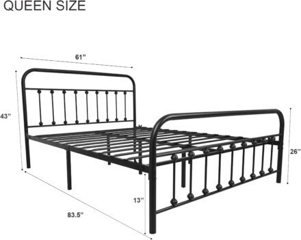 NACHTIMOOR Queen Platform Metal Bed Frame Review