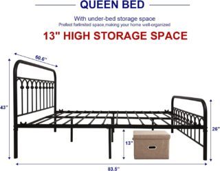 TUSEER Queen Size Metal Platform Bed Frame Review