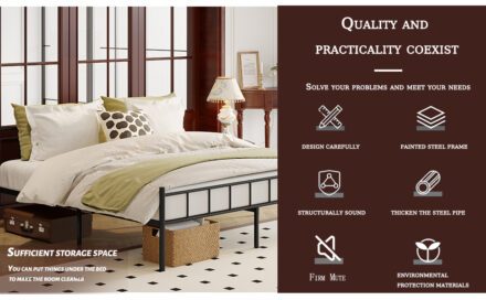 Classic Queen Metal Platform Bed Frame Review