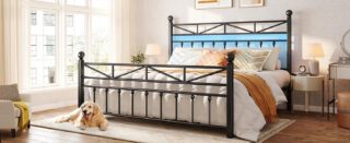 EnHomee Queen Bed Frame with LED Lights Review